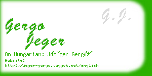 gergo jeger business card